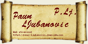 Paun LJubanović vizit kartica